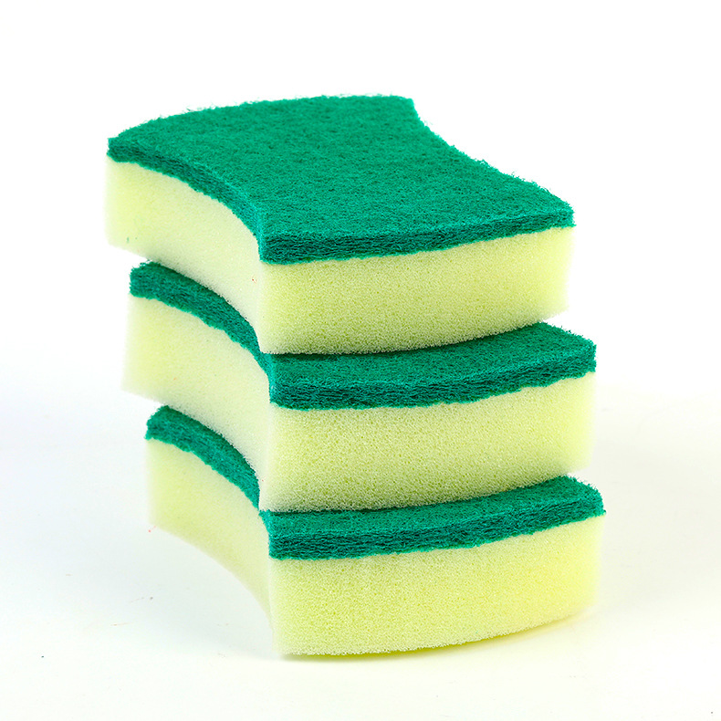 alley.L Sponge Scouring Pad 10PCS/Pack Dish Washing Sponge Stains Removing Cleaning Scrubber Brush For Kitchen Garage Bathroom 