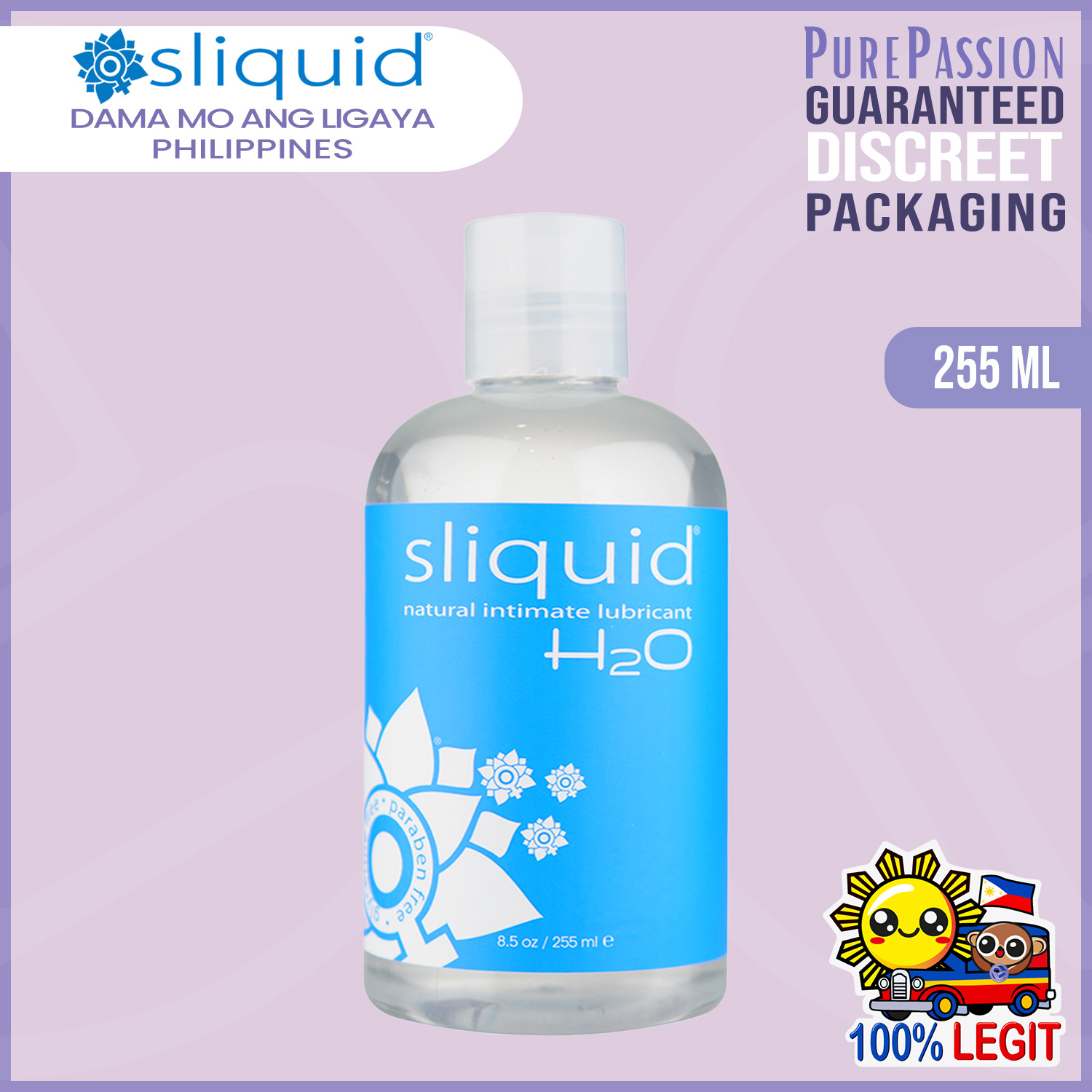 SLIQUID Naturals H2O Waterbased Lubricant Intimate Lube Glycerine & Paraben  Free Waterbased Sex Lube Lubricant For Sex Toy Pure Passion Manila 255Ml  125Ml 60Ml Lubricant - Lazada