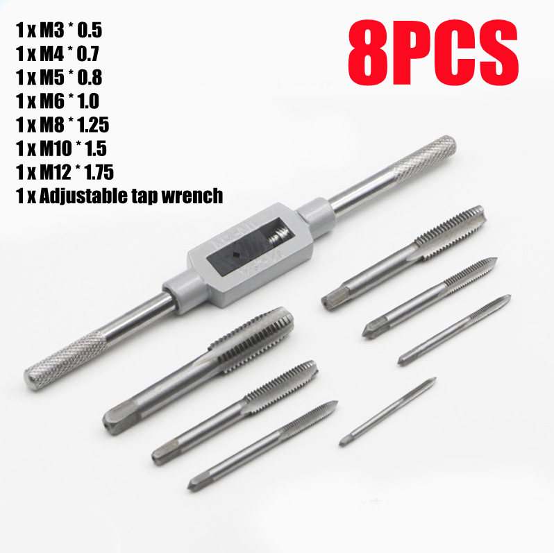 【COD + local seller】20pcs Tap Die Set M3-M12 Screw Thread Metric Taps Wrench DIY Kit Wrench Screw Threading Hand Tools Alloy Metal With Case Fine & Coarse Tools to Cut, Chase and Thread with Wrench Accessories in a Tray Case - Image 3
