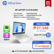 HP Laptop | 15 inch | Ryzen 3 5th/7th Generation | 4/8GB | 128-512GB | Windows 11 | Amd Radeon Integrated Graphics | 100% Free Shipping | 2 Years Warranty | Brand New | Original | Low Price