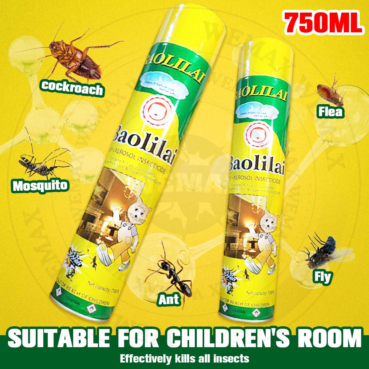 BUY one take one Baolilai Original 750ML insecticide spray/Cockroach Spray/Mosquito Spray - Image 2
