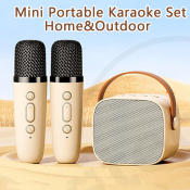 Mini Bluetooth Karaoke Machine with Dual Microphones - Perfect Gift