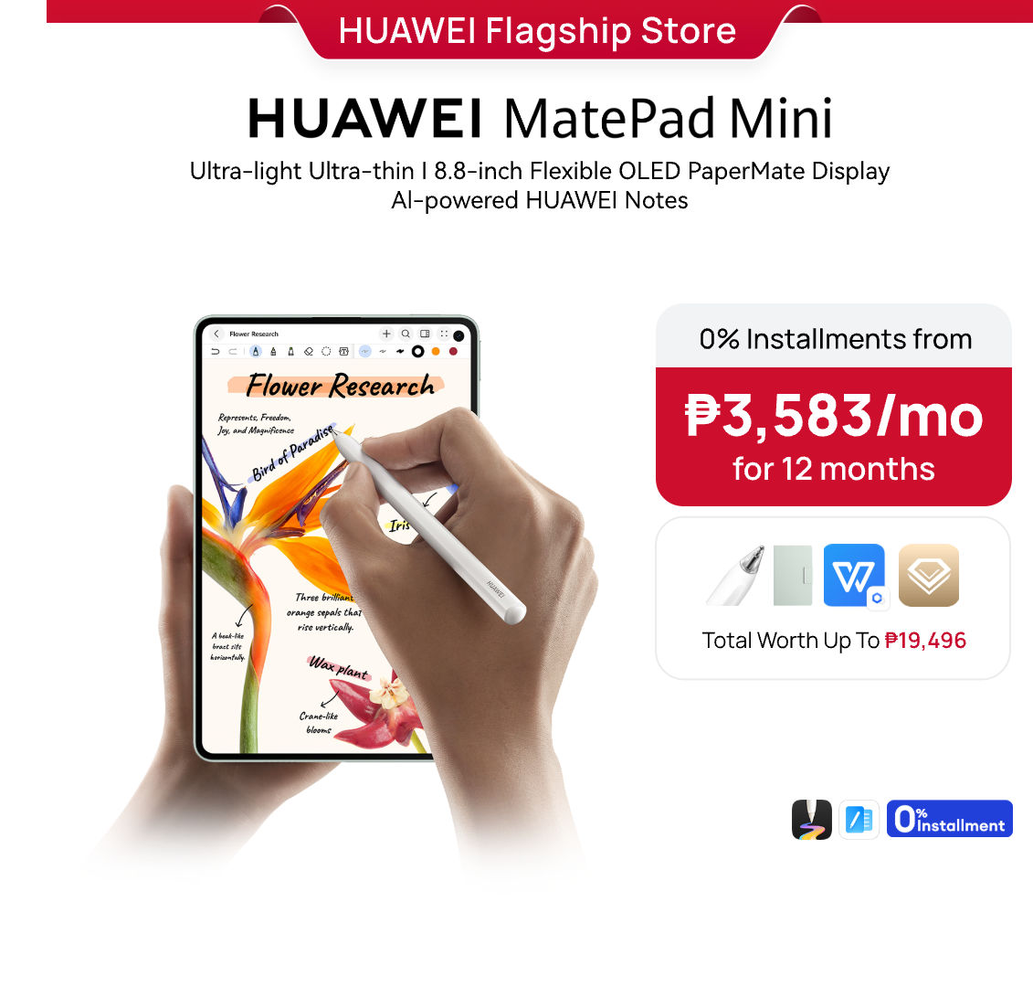HUAWEI MatePad Mini Tablet l 8.8" Flexible OLED PaperMatte Display l 12+256 GB l AI-powered HUAWEI Notes l 6400 mAh battery
