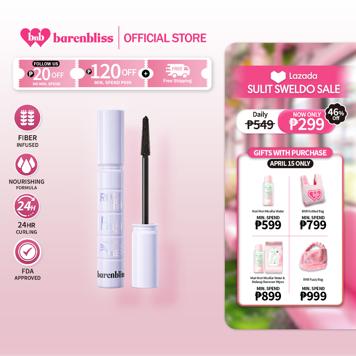 Discount on barenbliss  shoes - SKU: barenbliss BNB Korean Roll to High Mascara｜Lengthening | Curling | Lash-lifting| Cruelty-Free | Vega
