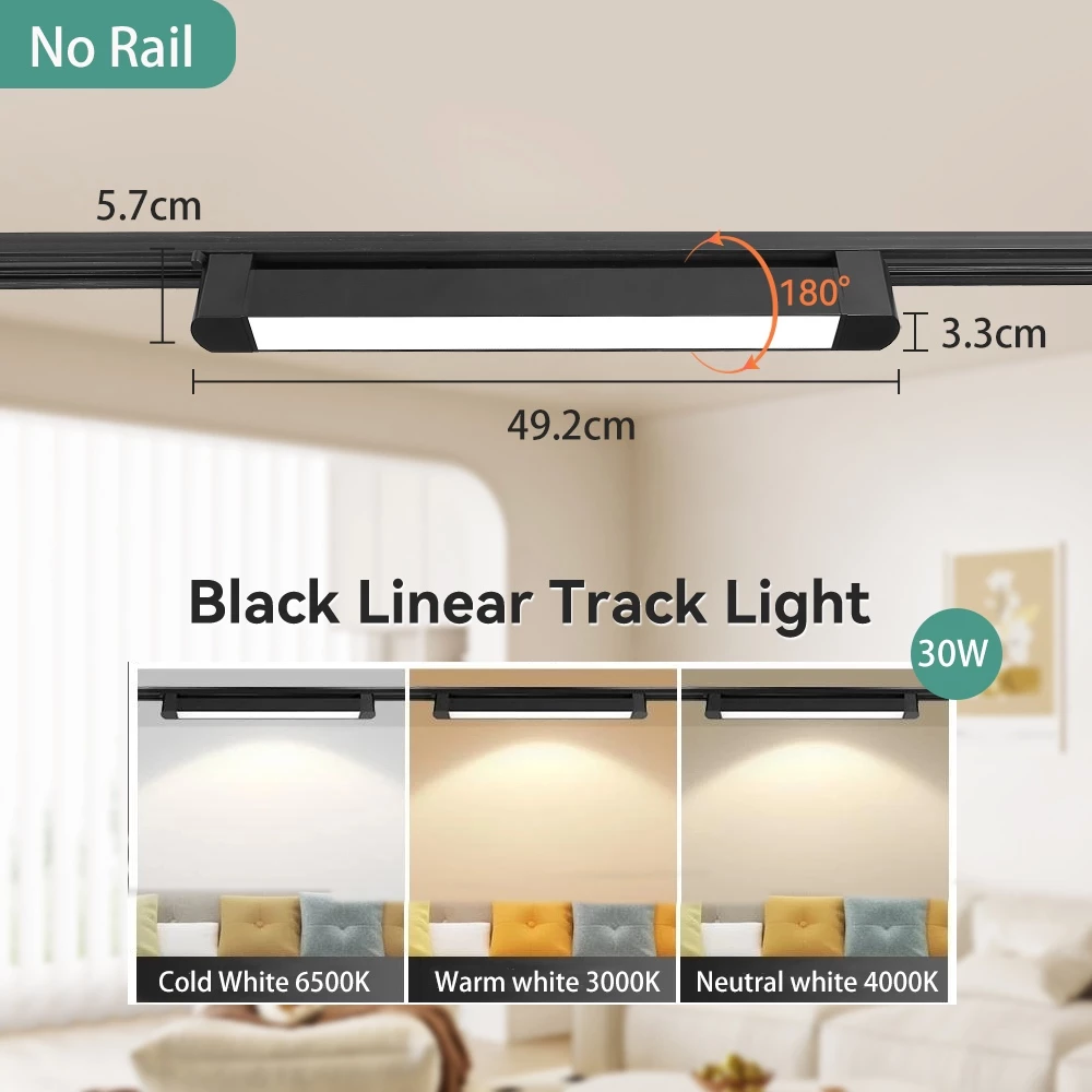 CHENBEN LED Linear Track Light 10W 20W 30W 40W Ceiling Lights LED Track Lamp Aluminum Rails Spotlight For Home Living Room Kitchen Clothing Shop