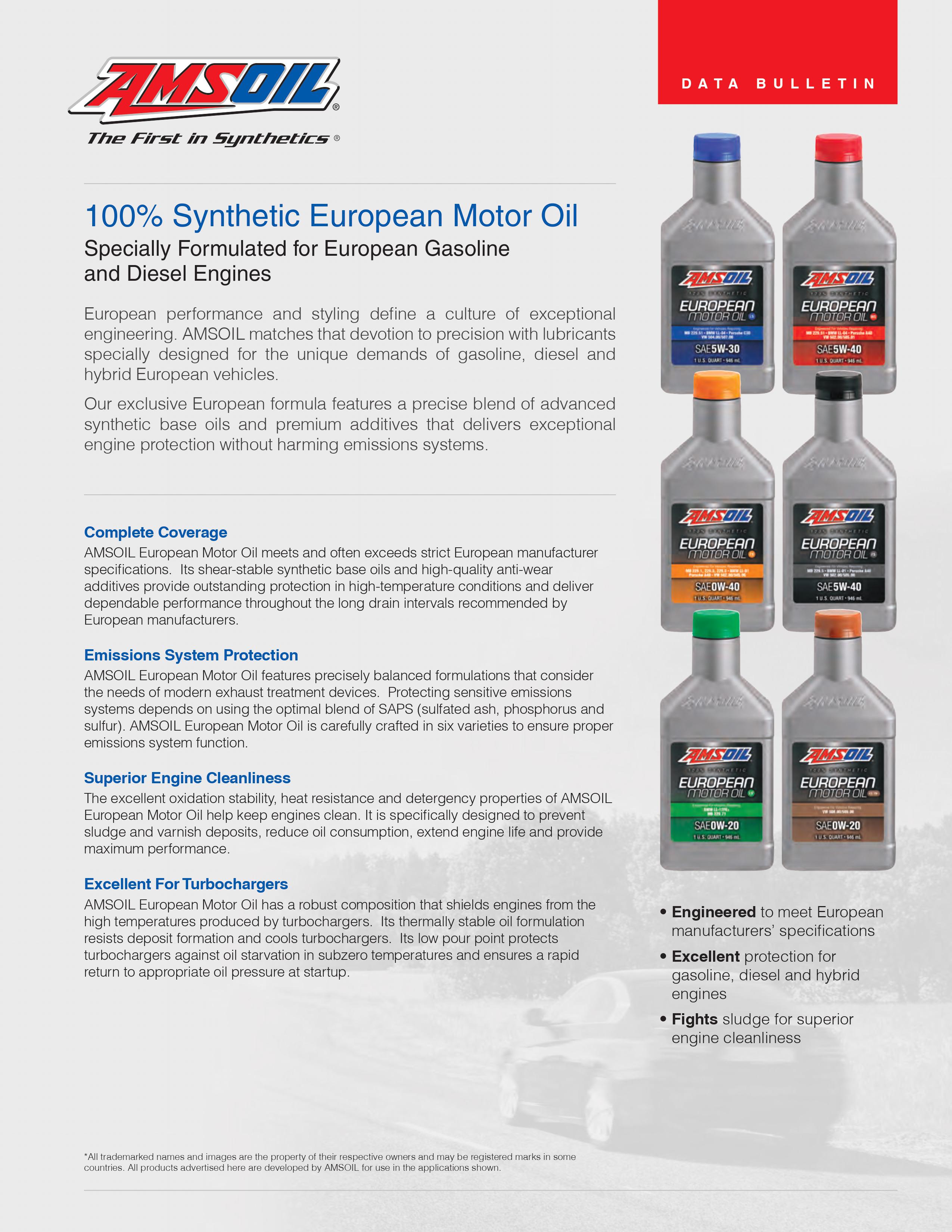 AMSOIL 5W30 LS EUROPEAN FORMULA ENGINE OIL FULLY SYNTHETIC (1