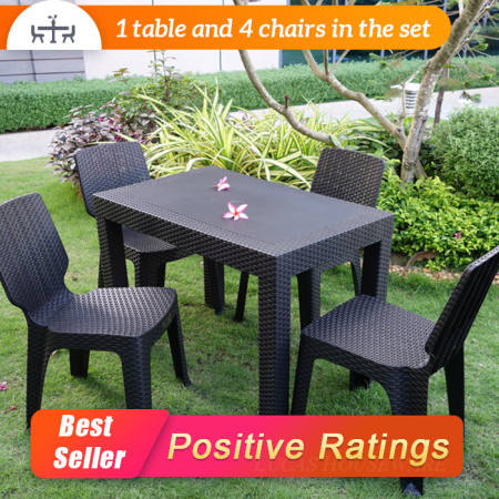 Sunrise Rattan Dining Set: Outdoor & Indoor Furniture, 24x38