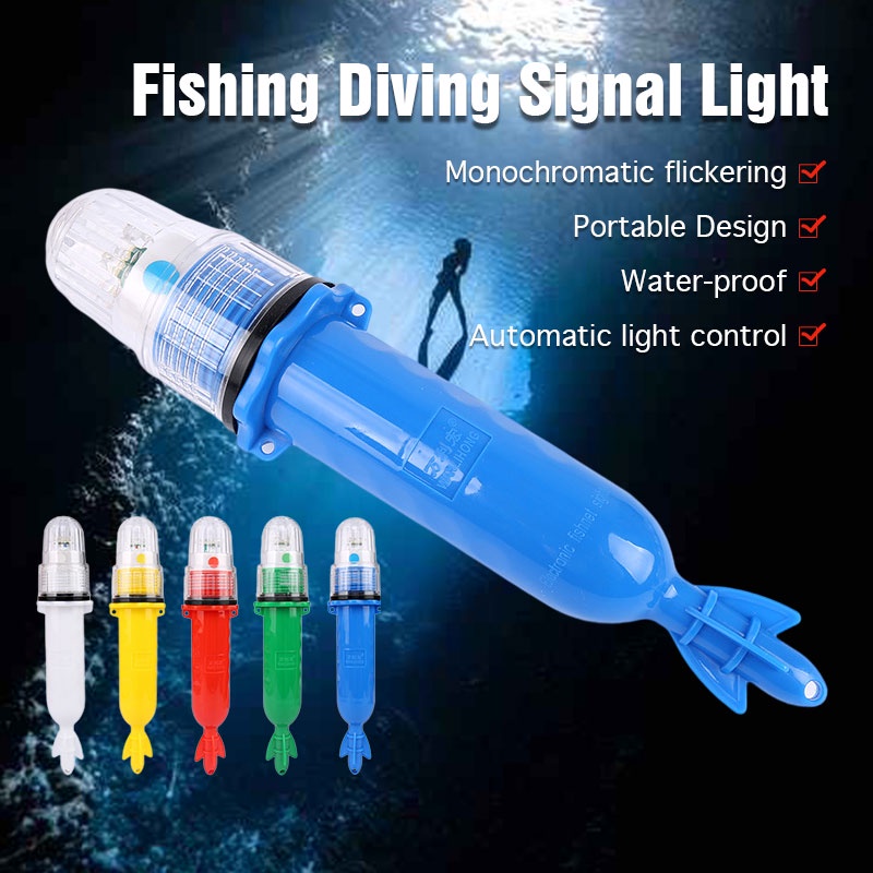 Marine Waterproof Torpedo Blinker Fishing Light Floating Signal Light LED  Net Beacon Flashing Lamp
