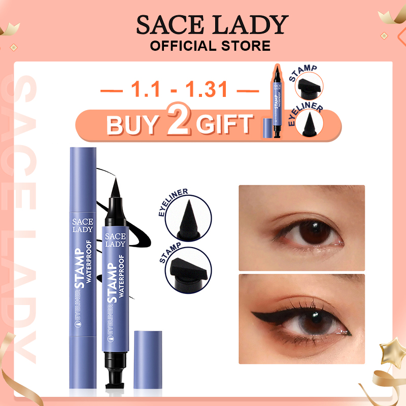 （Delivery in 3 days）SACE LADY Eyeliners Stamp Black Stamp Doublehead