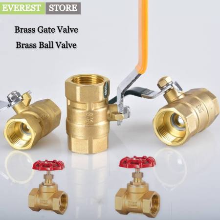 Heavy Duty Brass Gate Valve / Ball Valve Water Switch