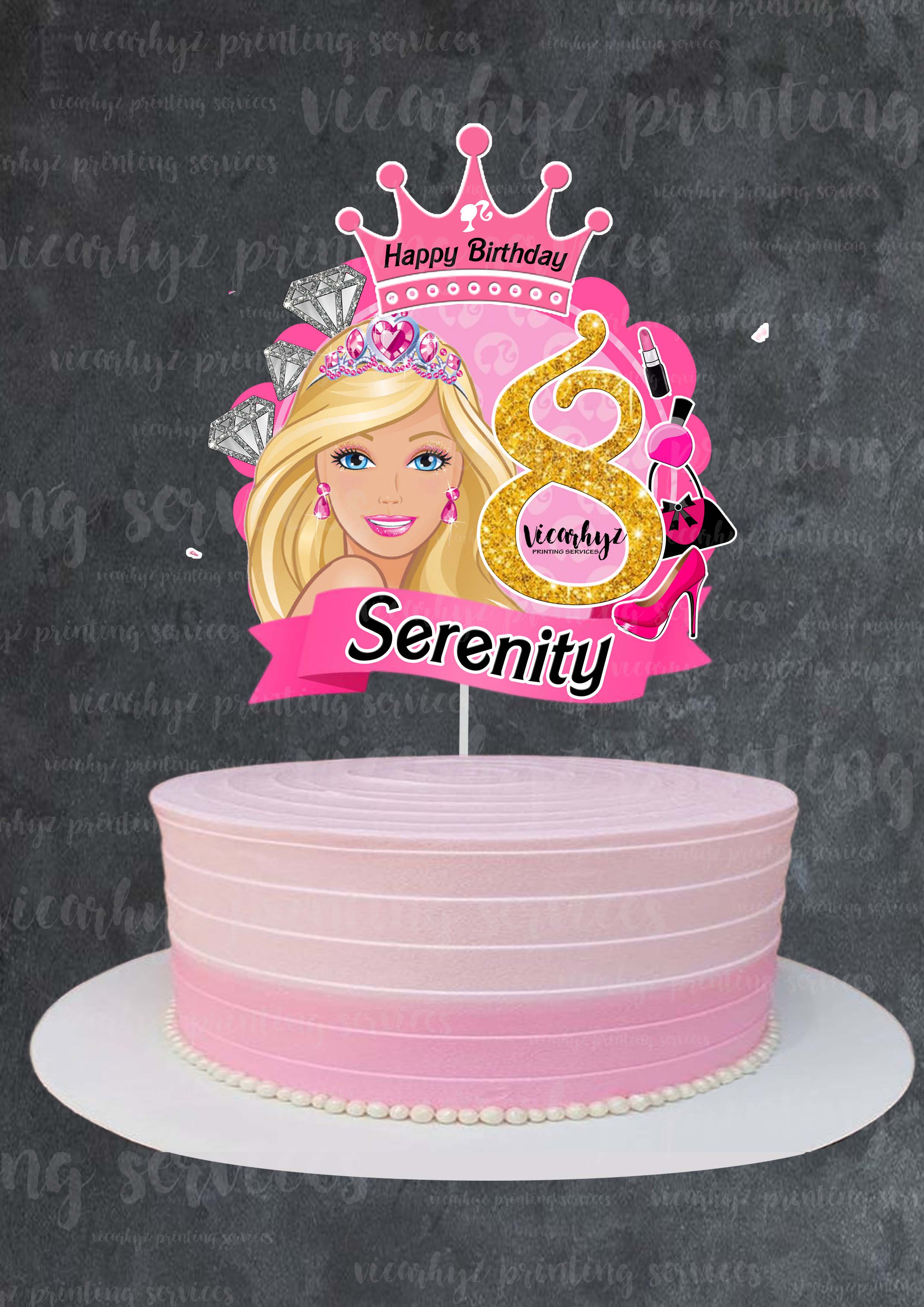 Buy Personalised Barbie Cake and Cupcake Topper Set Online in India - Etsy
