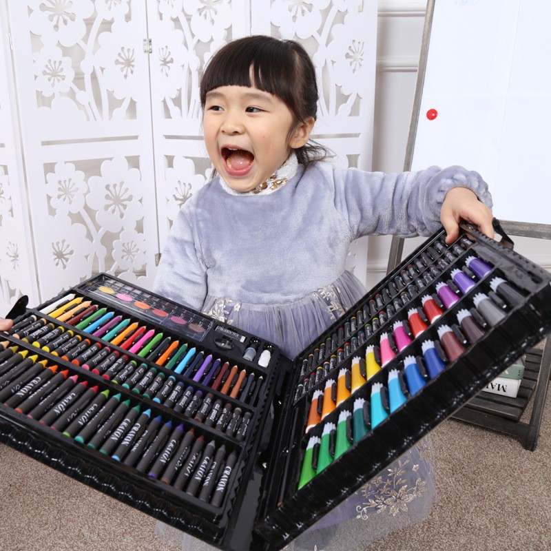 168/208 PCS Kids Super Mega ART Coloring Set Painting set Color Set Water  Color Pen Crayon Drawing set For Children Gifts Tools Kit Boys Girls  Students Christmas Birthday Holiday Festival Neon Book