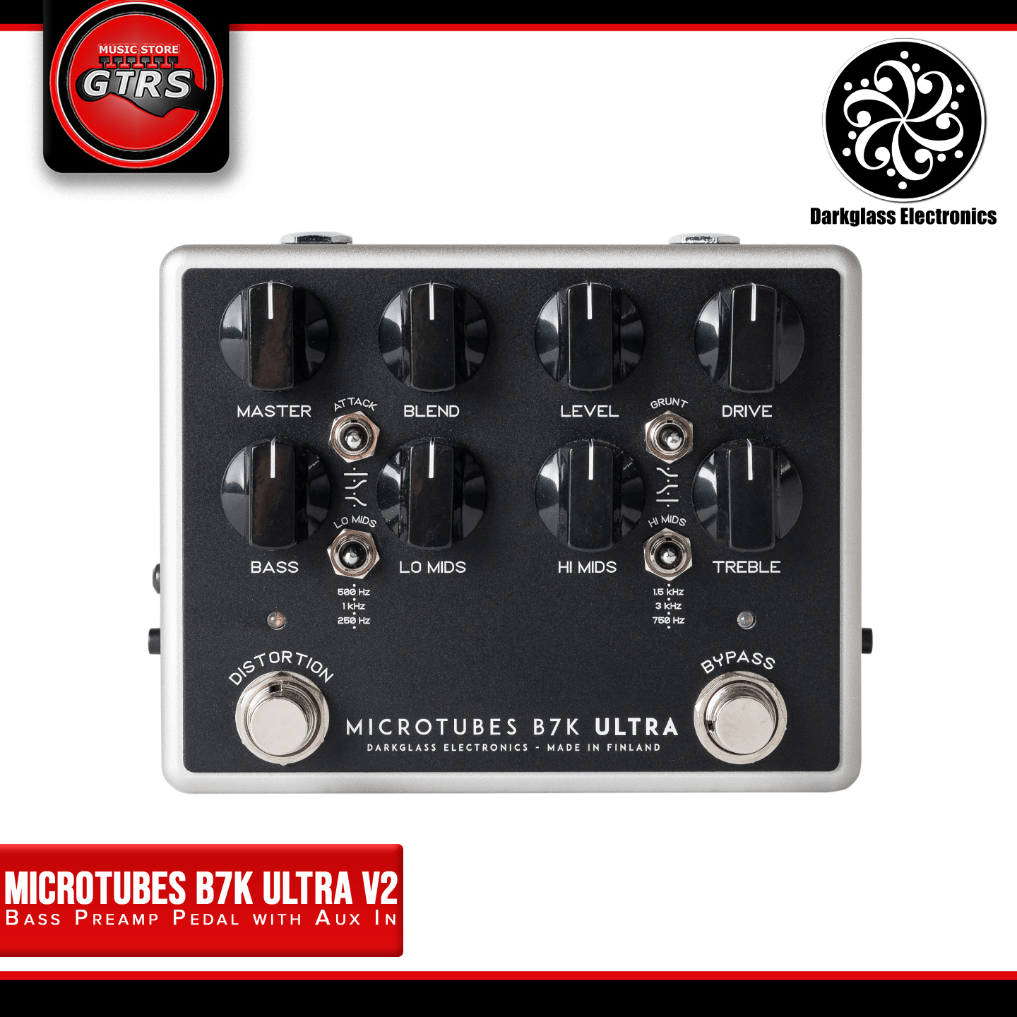 Darkglass Microtubes B7K ultra v2 Bass Preamp Pedal with Aux Input