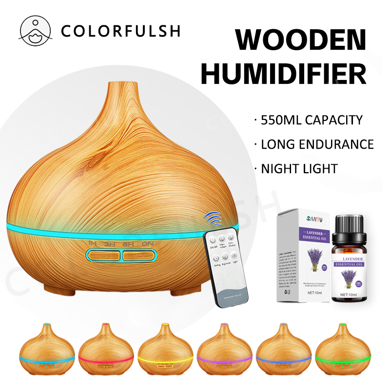 550ml Wood Grain Humidifier Diffuser