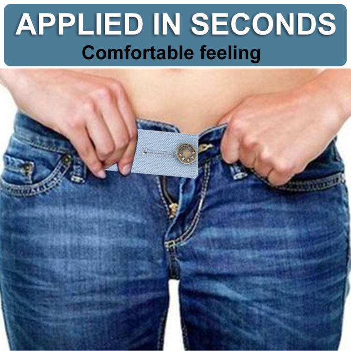1PCS Men Women Adjustable Waistband Denim Jeans Waist Extension Snap Pants  Extenders Buttons Sewing Accessories Clothes Fastener