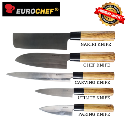 Eurochef 1pc Stainless Steel Knife Chef, Carving, Utility, Paring, Nakiri Knife For Home Chefs & Professionals, Fit For All Task .This Durable Knife`s Razor-Sharp and Laser-tested Blade Effortlessly Chops, Minces, Slices, and Dices.