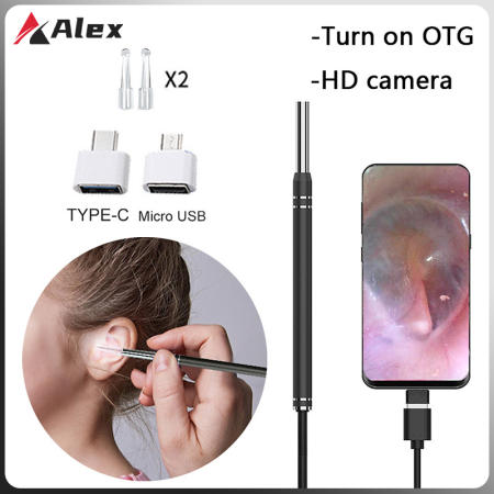 Alex 3-In-1 USB Ear Cleaning Otoscope Borescope Visual Tool