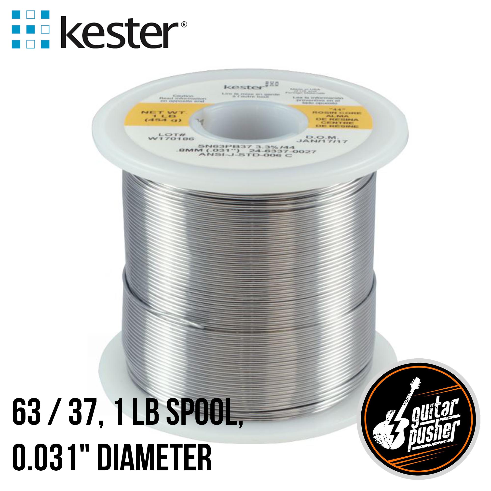 KESTER SOLDER 24-6040-0053 Solder Wire, 60/40 SN/PB, 190°C, 1LB, 050 D Yellow Label