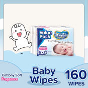 Mamypoko Baby Wipes with Fragrance - 80 pulls x 2 packs