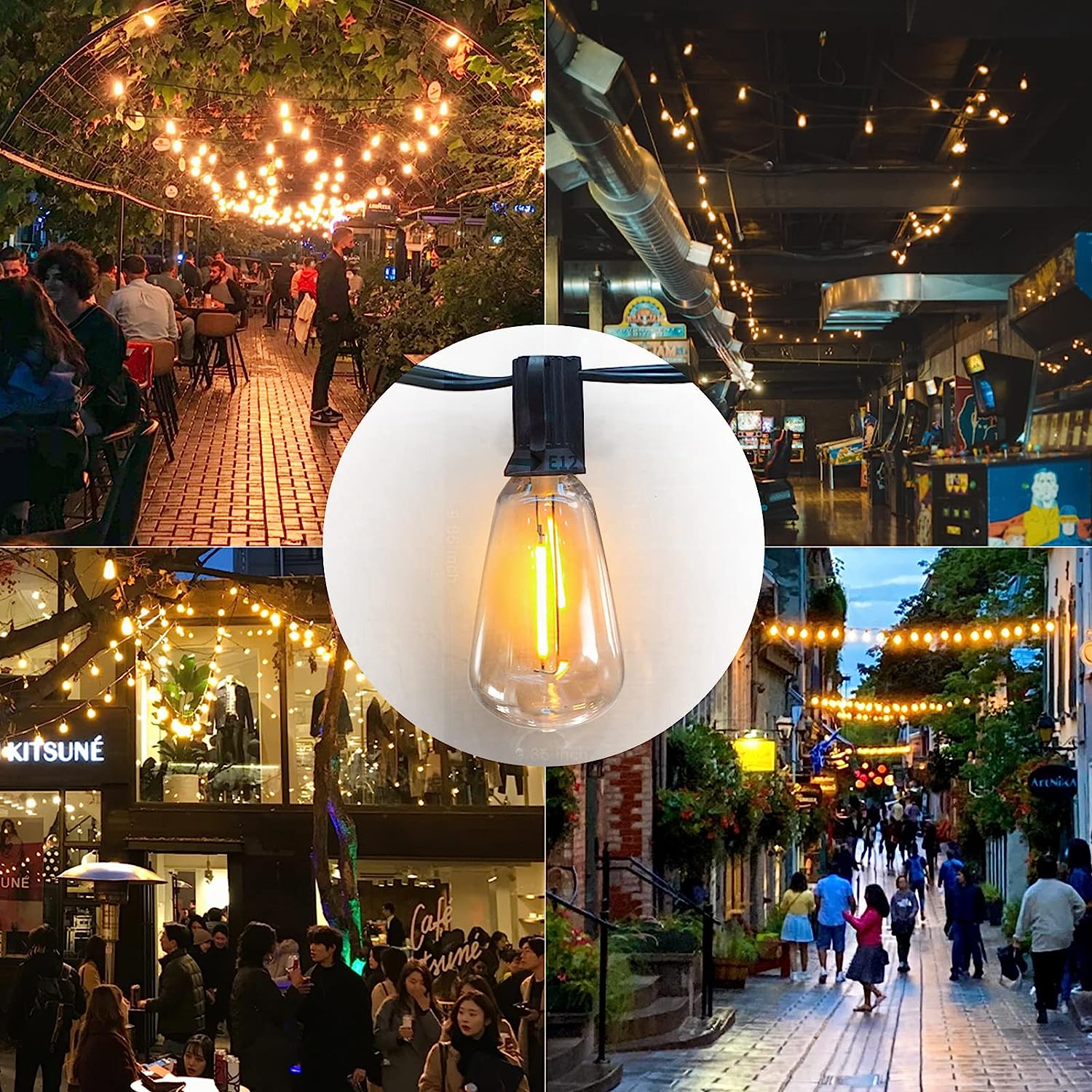 LED Outdoor String Lights, 96FT ST38 Waterproof Patio Lights with Shatterproof  Bulbs, Heavy Duty Hanging Lights for Backyard Garden Porch Wedding Party,  2200K Warm White Lazada PH