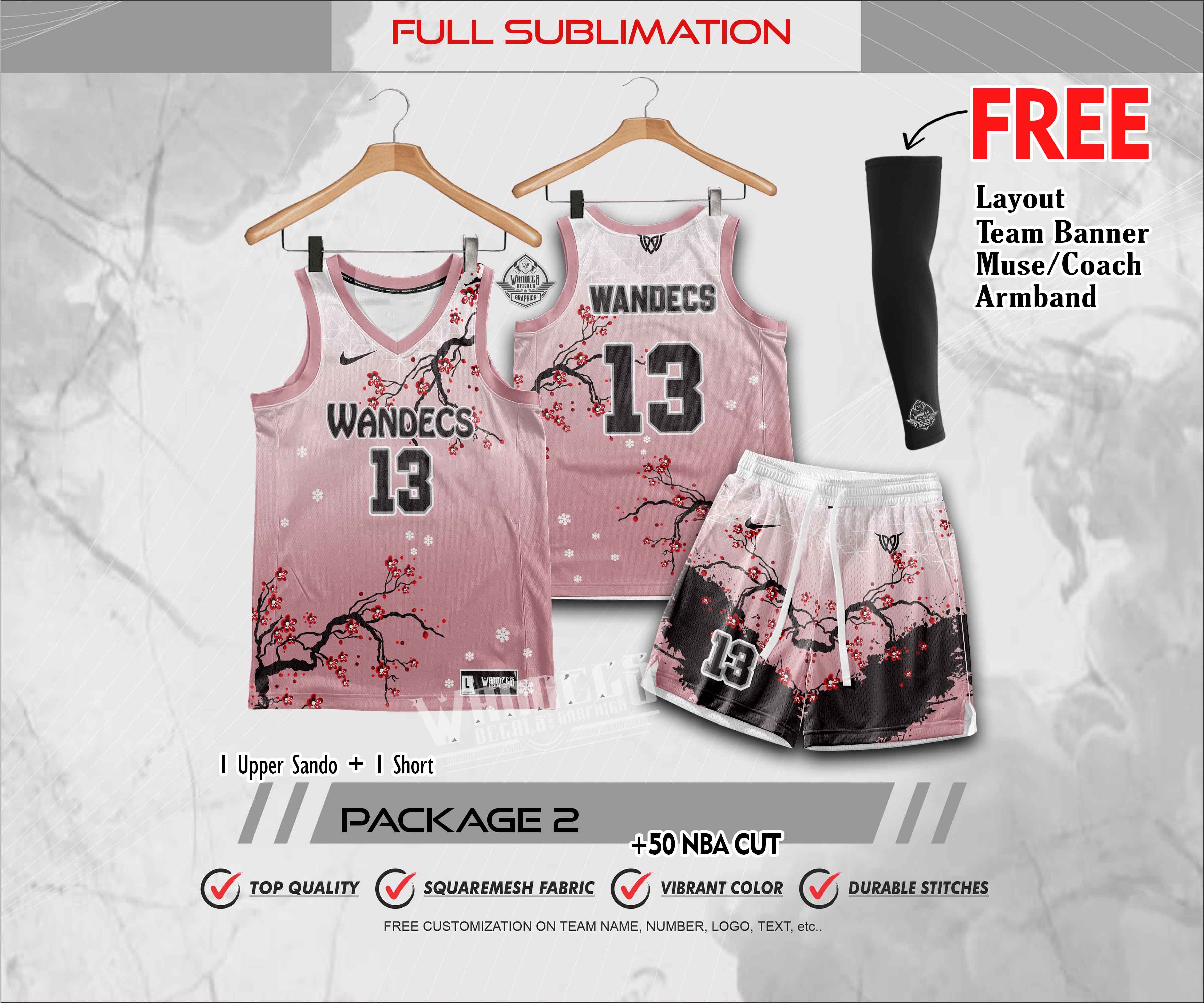 Basketball jersey japan cherry blossom design DriFit Muscle Fit Edition -  sublimation Jersey BY; WANDECS APPAREL