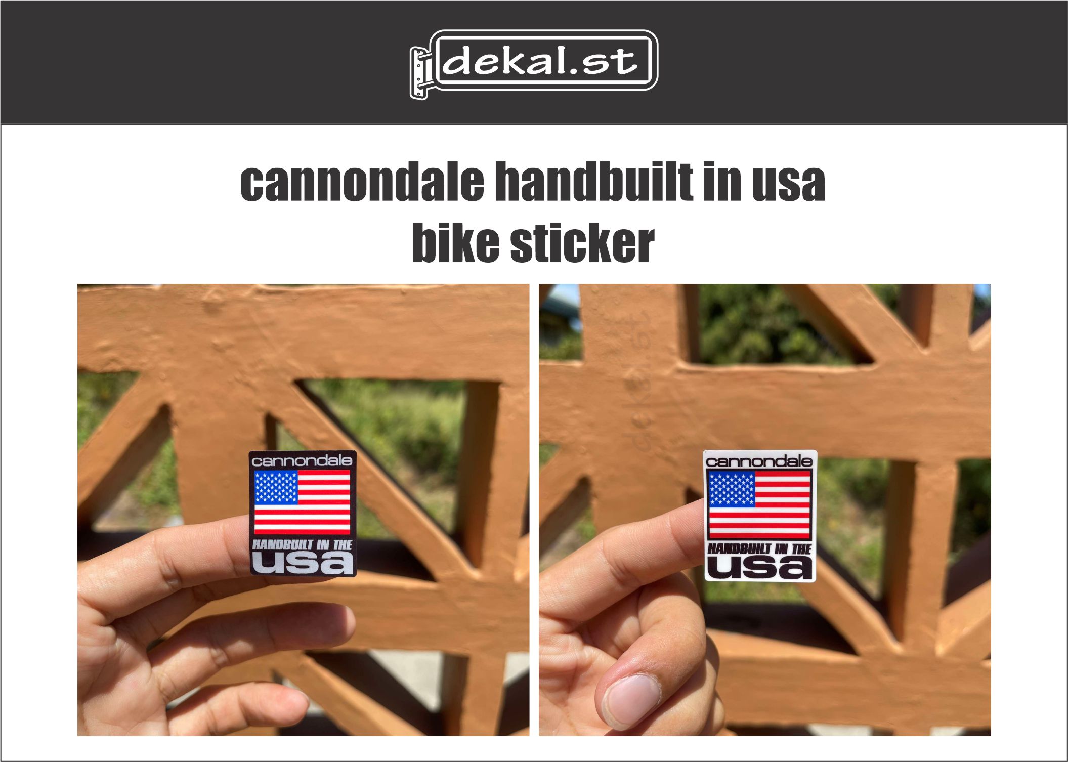 Autocollant Déco Cadre Vélo Cannondale Handbuilt USA - Vinyle - Neuf