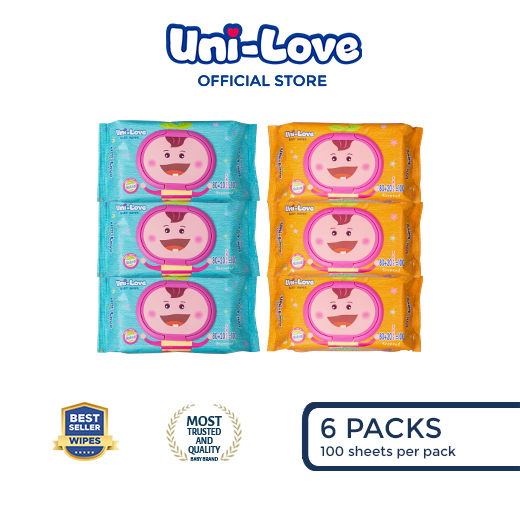 UniLove Baby Wipes Combo 100's  Pack of 6