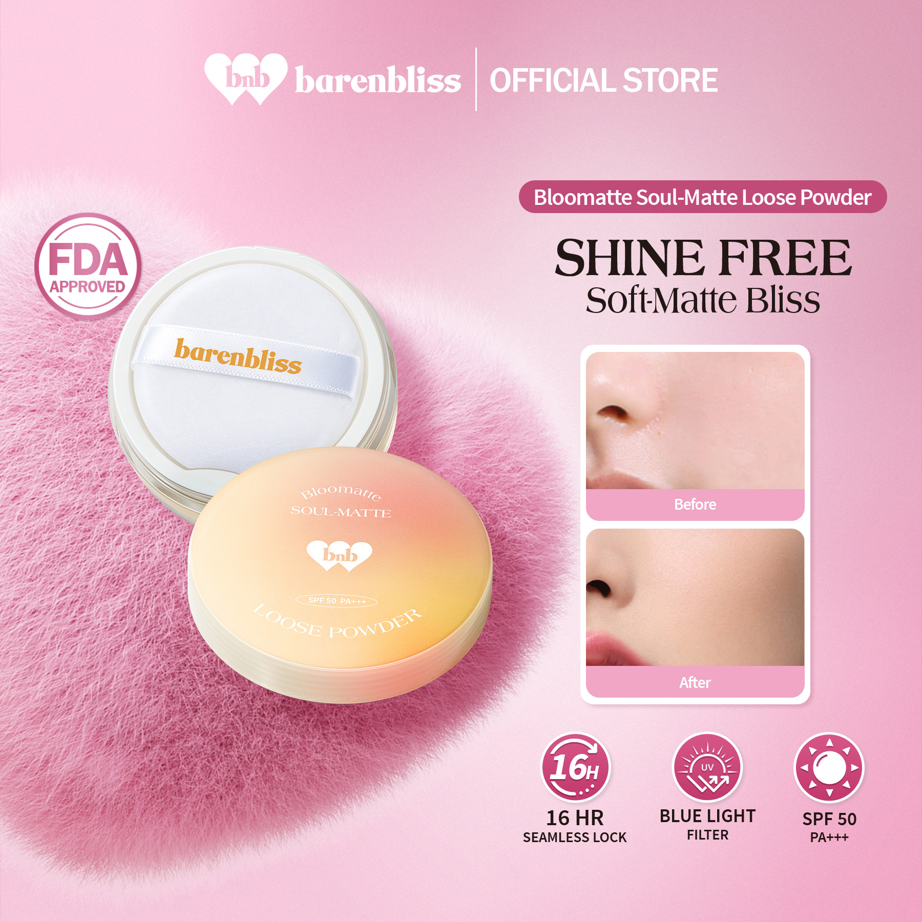 Discount on Barenbliss  shoes - SKU: barenbliss BNB Soul Matte Loose Powder - Pores & Sebum Control, Waterproof, Sweatproof, 24H Cover Up
