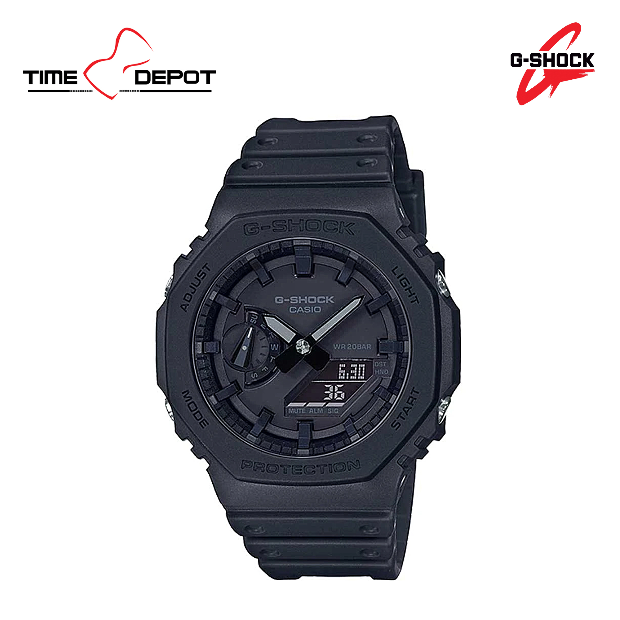 Casio G-Shock GA-2100-1A1DR Analog-Digital Black Resin Strap Watch For Men