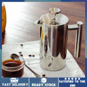 French Press Stainless Steel Coffee Maker, Large Capacity, Filter