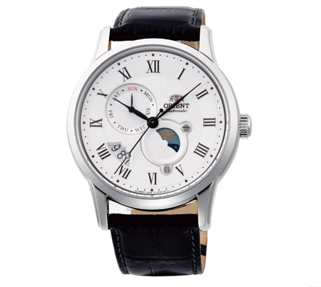 Orient Sun Moon Mens Automatic Dress Watch Made In Japan