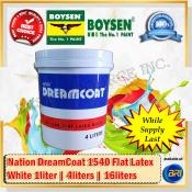 Boysen Nation Dreamcoat Flat Latex White Paint, Various Sizes