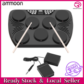 Portable Electronic Drum Set with 7 Pads and Speakers