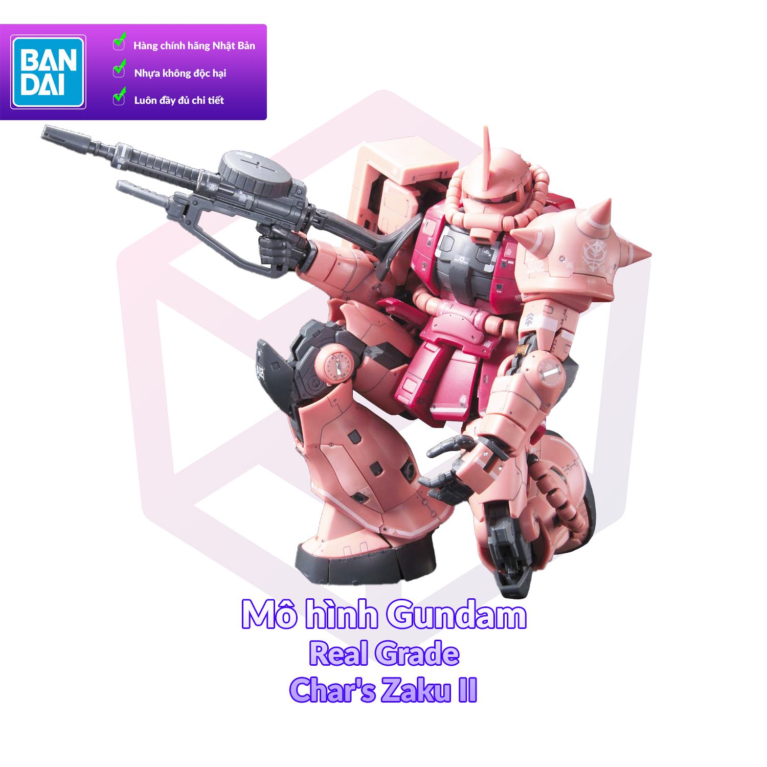 7-11 12 VOUCHER 8%Mô Hình Gundam Bandai RG 02 MS-06S Char s Zaku II 1 144