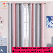 Uni Gradient hollow curtains, new fashion curtains, living room blackout curtains, bedroom curtains
