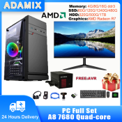 Adamix Desktop gaming computer Amd desktop computer package with 1050ti 4G graphics card + 19-inch monitor