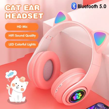 P47M&B39 LED Bluetooth Headphone: Wireless Cat Ear Earphone