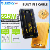 BLUESKY 22.5W Fast Charging 20000mAh Powerbank for iPhone/Samsung