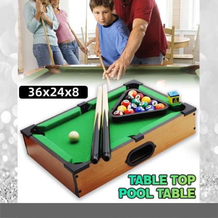 Wooden Mini Billiard Table Set with Cue Stick, Kids Gift