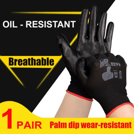 Winland Oil Resistant Safety Gloves with Rubber Palm Coating