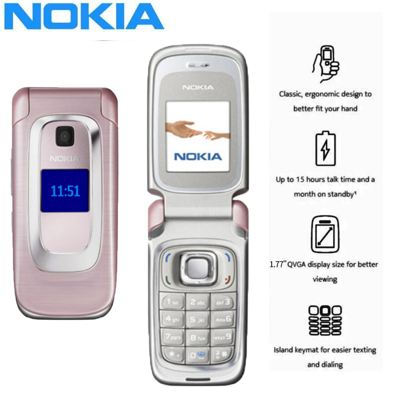 Original Nokia Flip Mobile Phone with Memory Card and Bluetooth