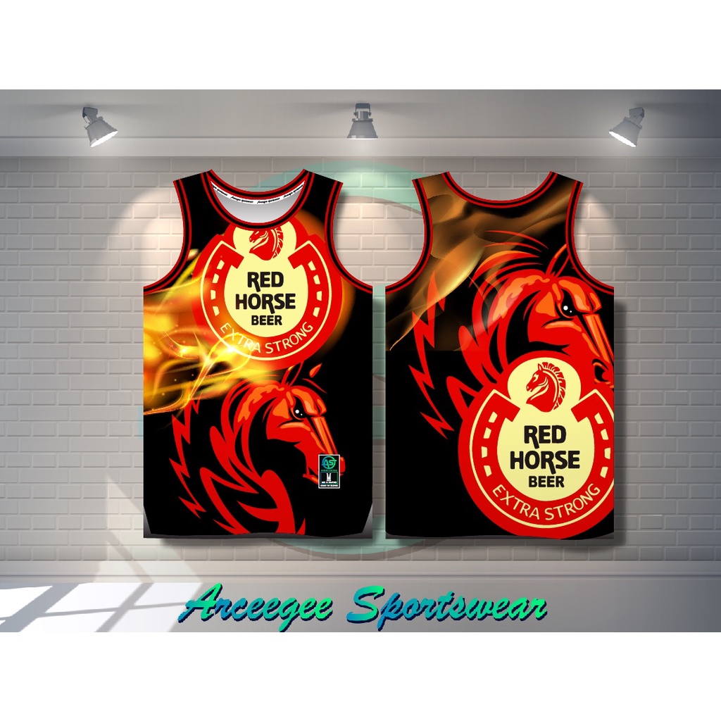 BEER JERSEY INSPIRED RED HORSE BASKETBALL JERSEY FREE CUSTOMIZE