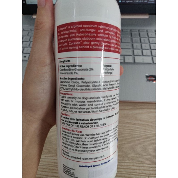 Curaseb hotsell shampoo ingredients