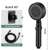 Black High Pressure 3-in-1 Shower Head Set by Universal