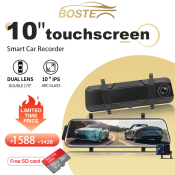 BOSTE 10" HD Touch Screen Dashcam - Night Vision, 360°