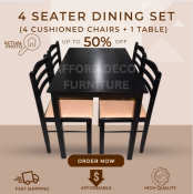 Dining Set 4 Seater Color: Wengue