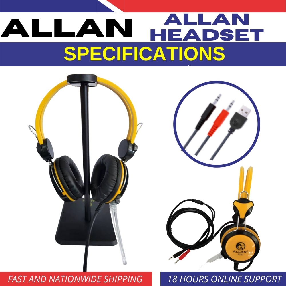 COD Heavy Duty Allan Headset Gaming Red Yellow Blue For Music