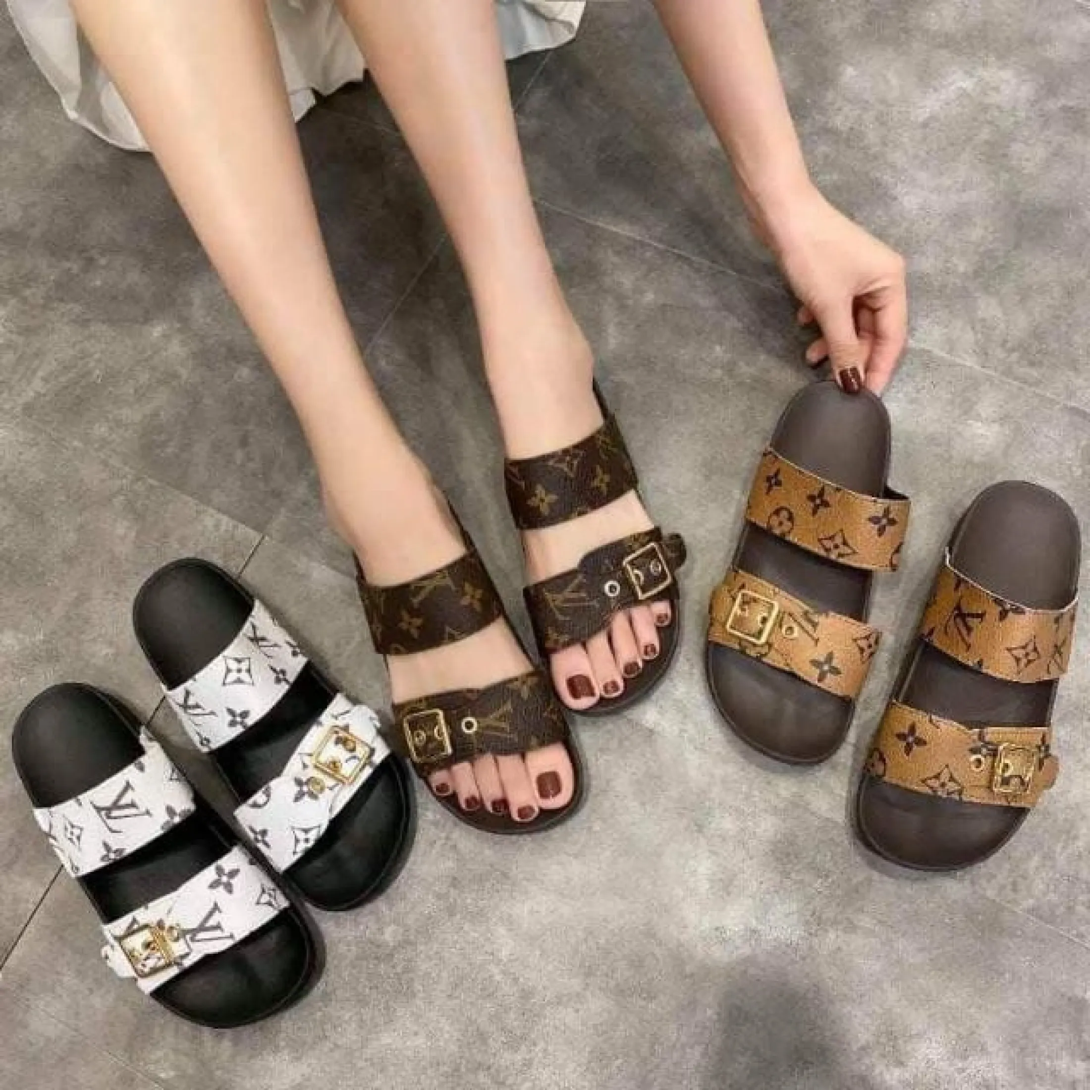 lv 2 strap sandals