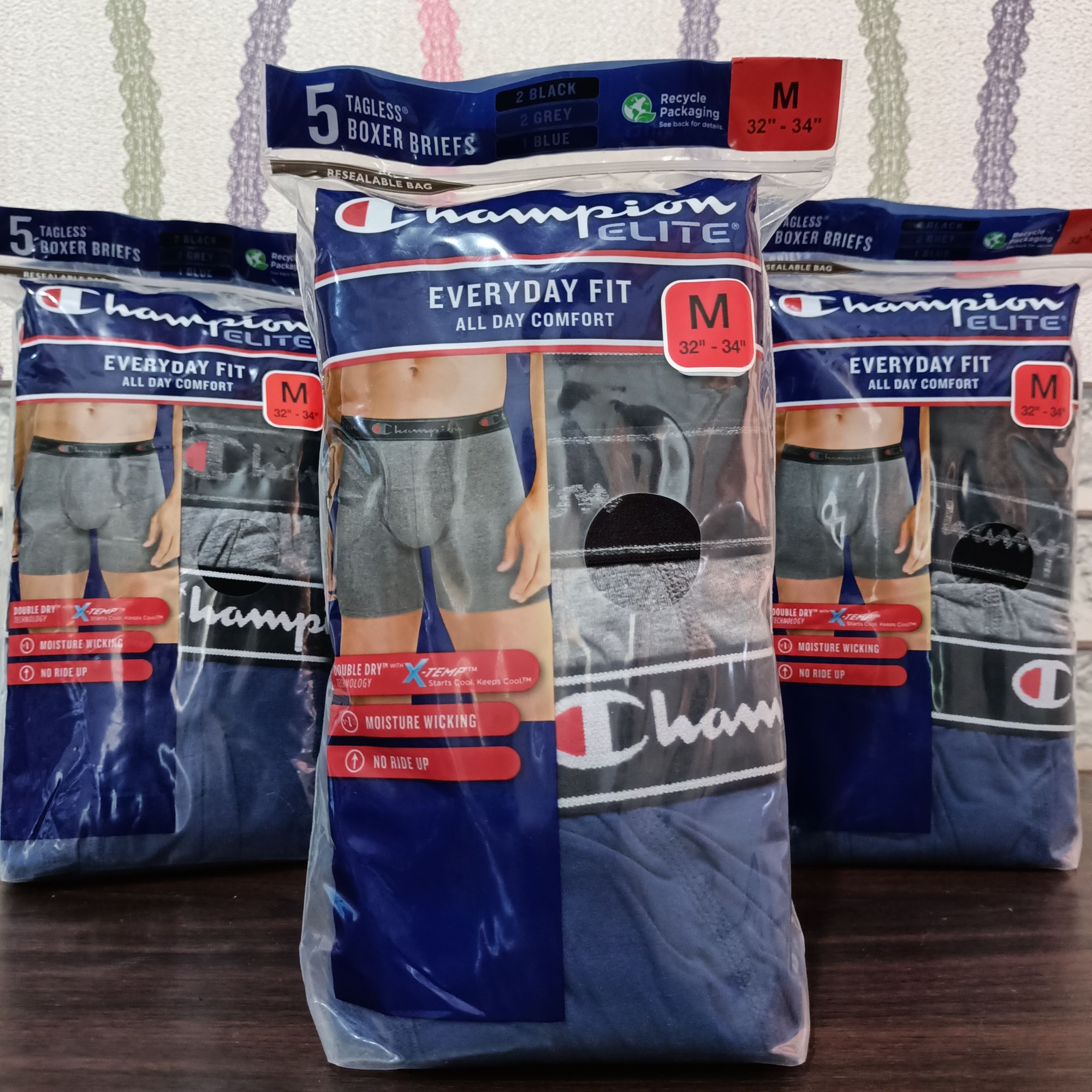 10 Boxer Brief Champion Men's Extra Large (XL) Boxer Brief (2 PACK OF 5 QT  EACH PACK )