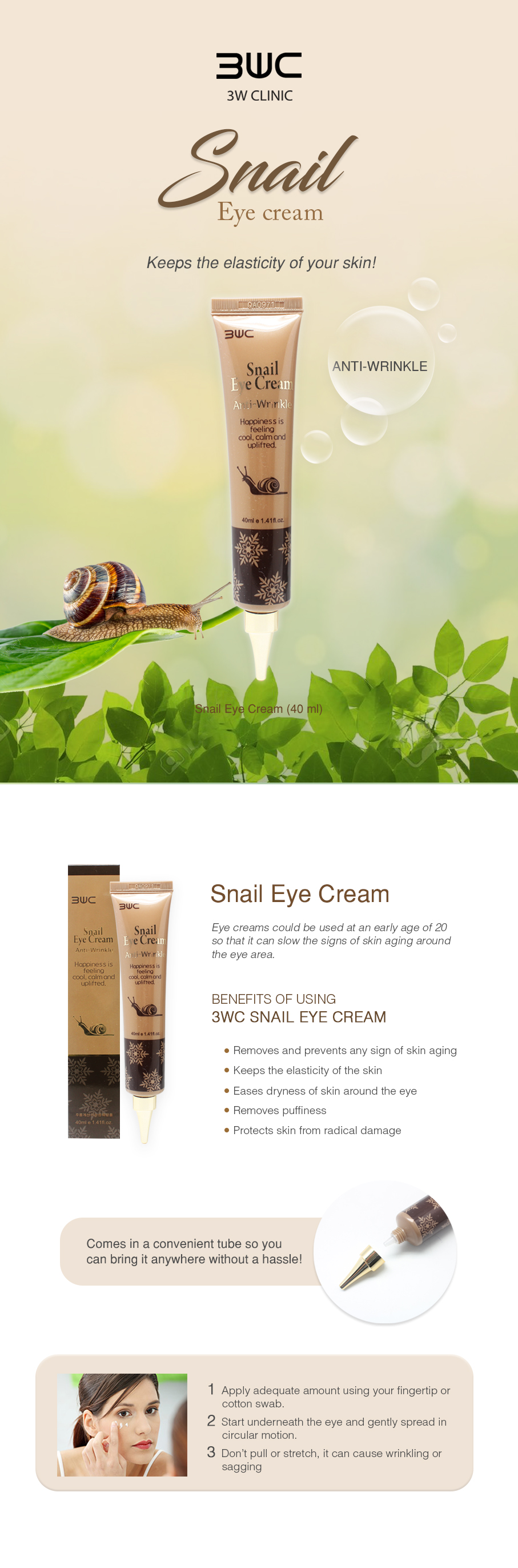 3w clinic snail eye cream review